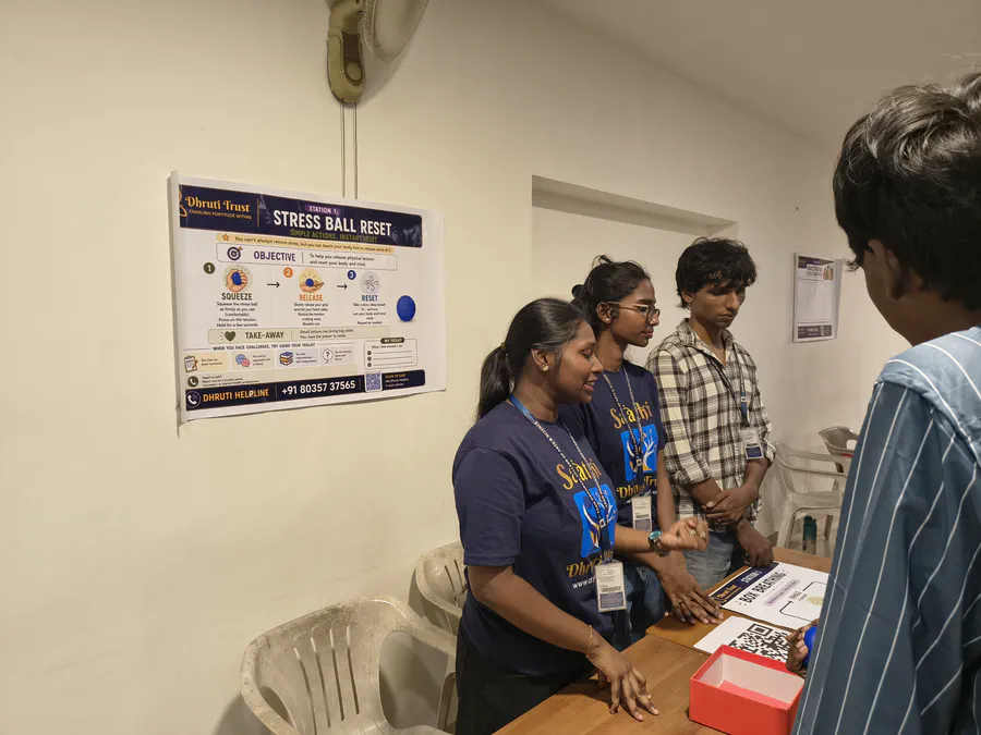Students participating in the Dhruti PEERS activity 2