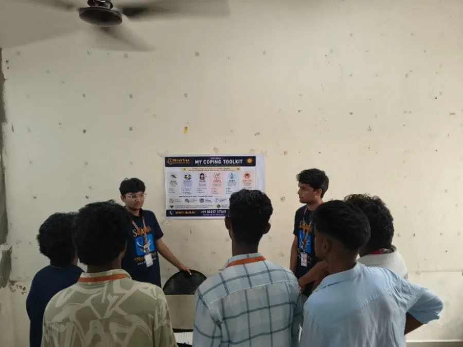 Students participating in the Dhruti PEERS activity 3