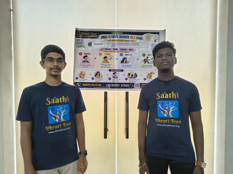 Students participating in the Dhruti PEERS activity 5