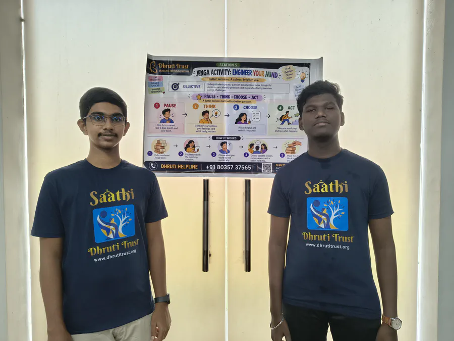 Students participating in the Dhruti PEERS activity 5
