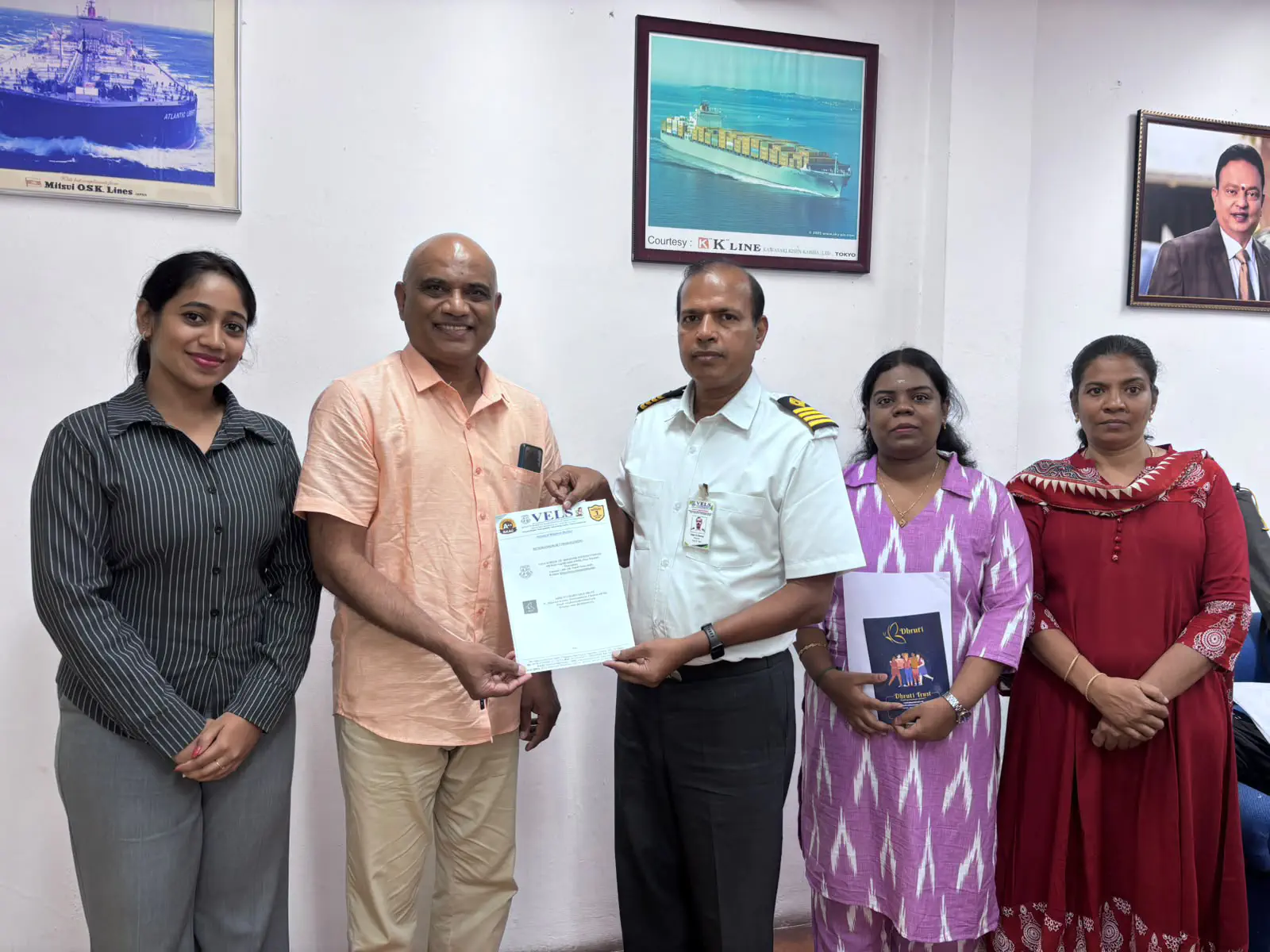 Dhruti Trust signed an MoU with Vels Maritime University, Chennai, to collaborate on student mental health, well-being, and holistic development initiatives.
